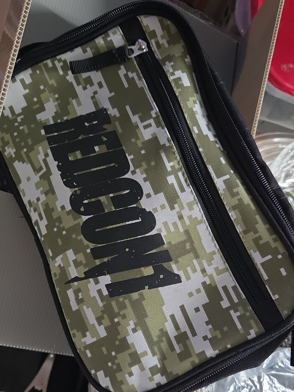 Redcon1 Camo Black Zipper Pouch Bag Gym Camouflage